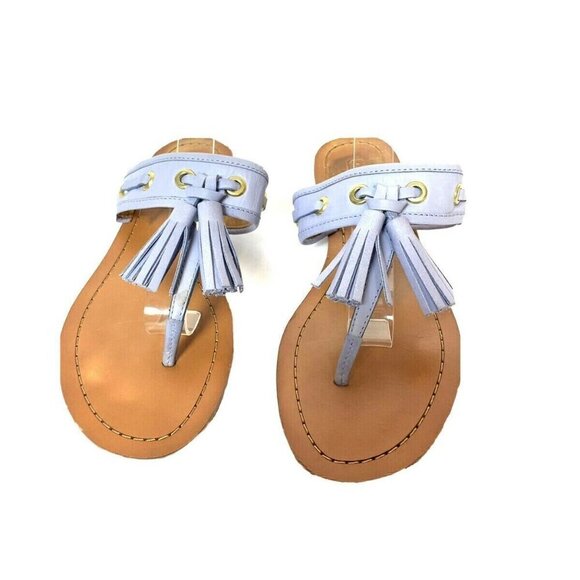 Coach Sky Blue Sheena Leather Sandals - Picture 6 of 10